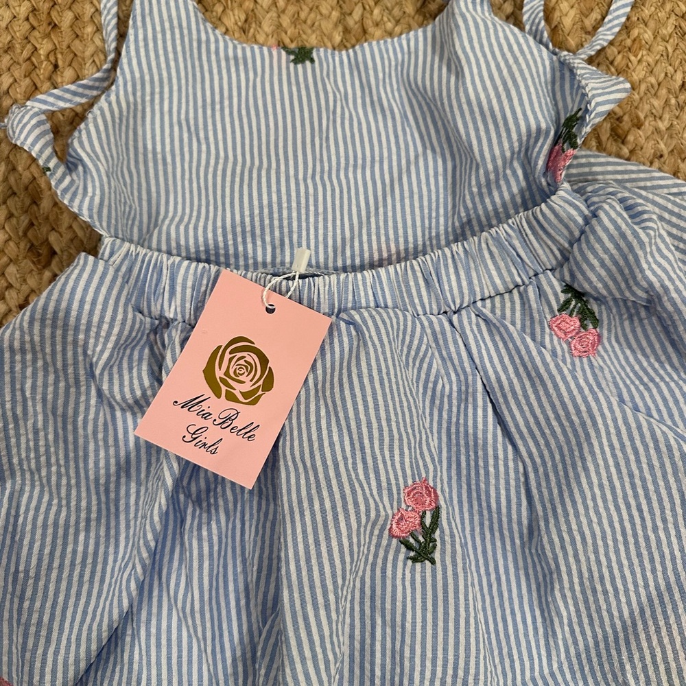Toddler Embroidered seersucker dress - Picture 4 of 5